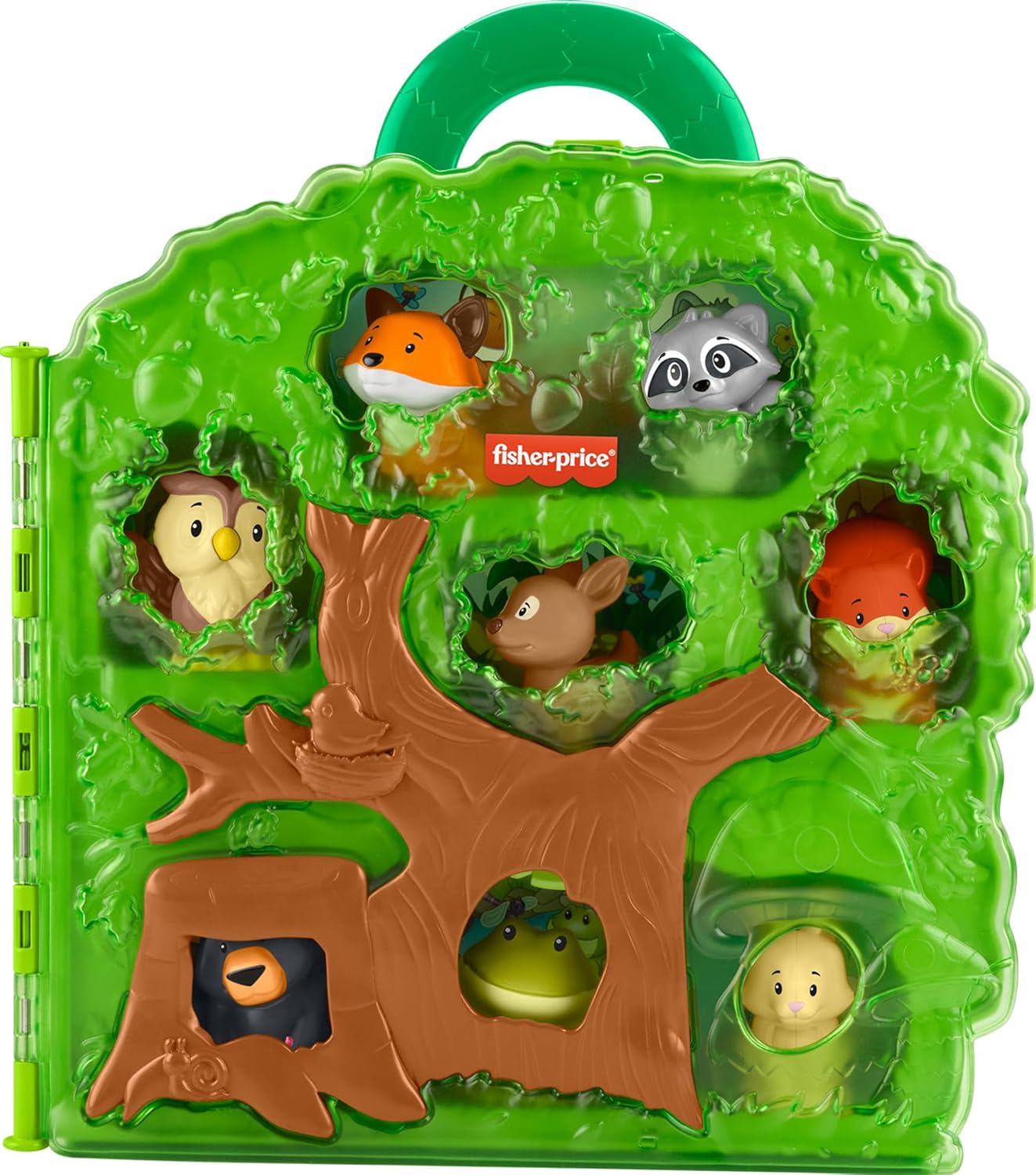 Fisher-Price Little People Toddler Toy Forest Friends Carry Case Playset with Animal Figures for Pretend Play Kids Ages 1+ Years, HWB29