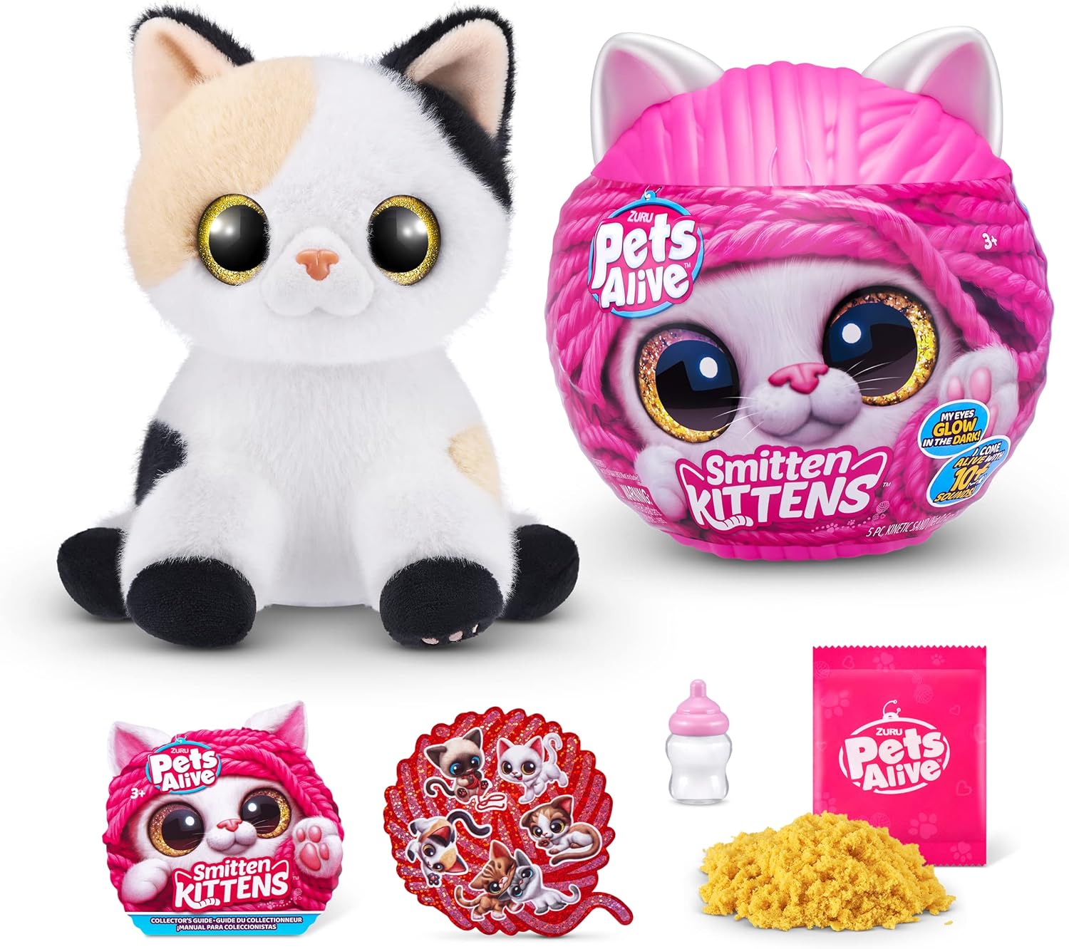 Pets Alive Smitten Minx - Surprise Plush Kitten, Ultra Soft Plushie, Interactive Electronic Pet, Ages 3+