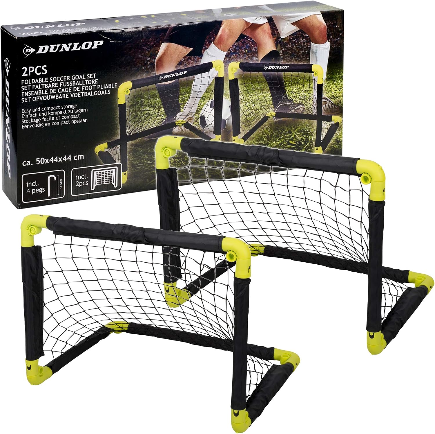 URBN-TOYS 2x Folding Mini Football Soccer Training Futsal Indoor Outdoor Garden Kids Goals