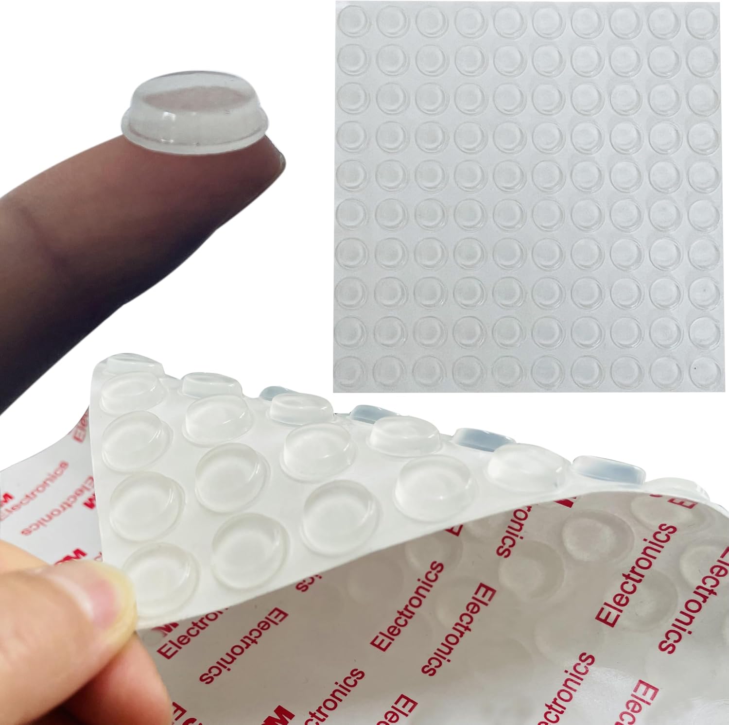 Cabinet Door Bumper Rubber Bumpers Clear Self Adhesive Stoppers Cupboard Door Drawer Furniture Wall Bumpers Dots Soft Close Pads Glass Tops Cutting Boards Picture Frames 1/2" (200pcs(1/2" Diameter))