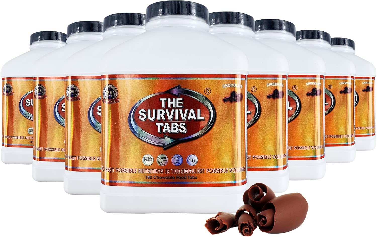 Survival Tabs – Emergency Food Supply – 120-Day Chocolate Tabs, Gluten-Free