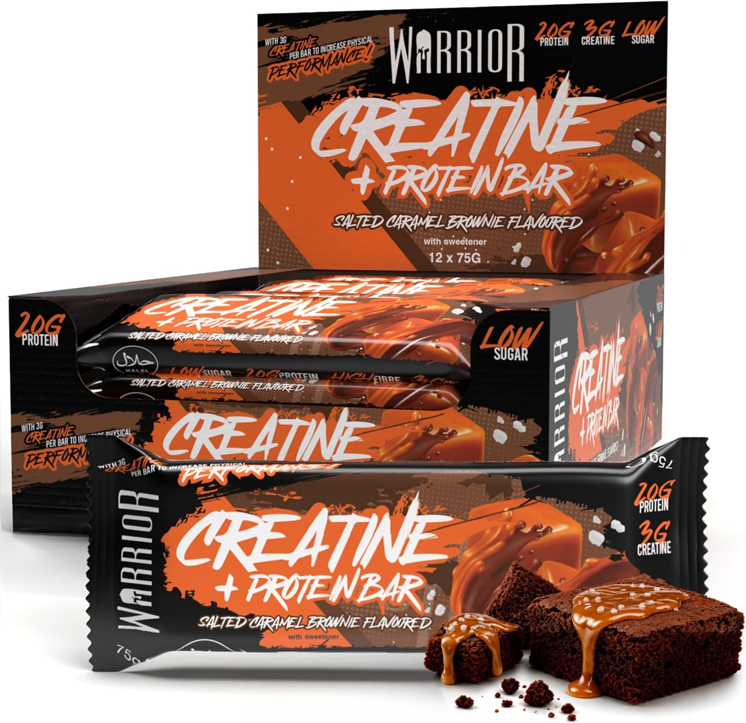 Warrior RAW Plus Creatine Protein Bars 12 x 75g High Protein Oat Flapjack