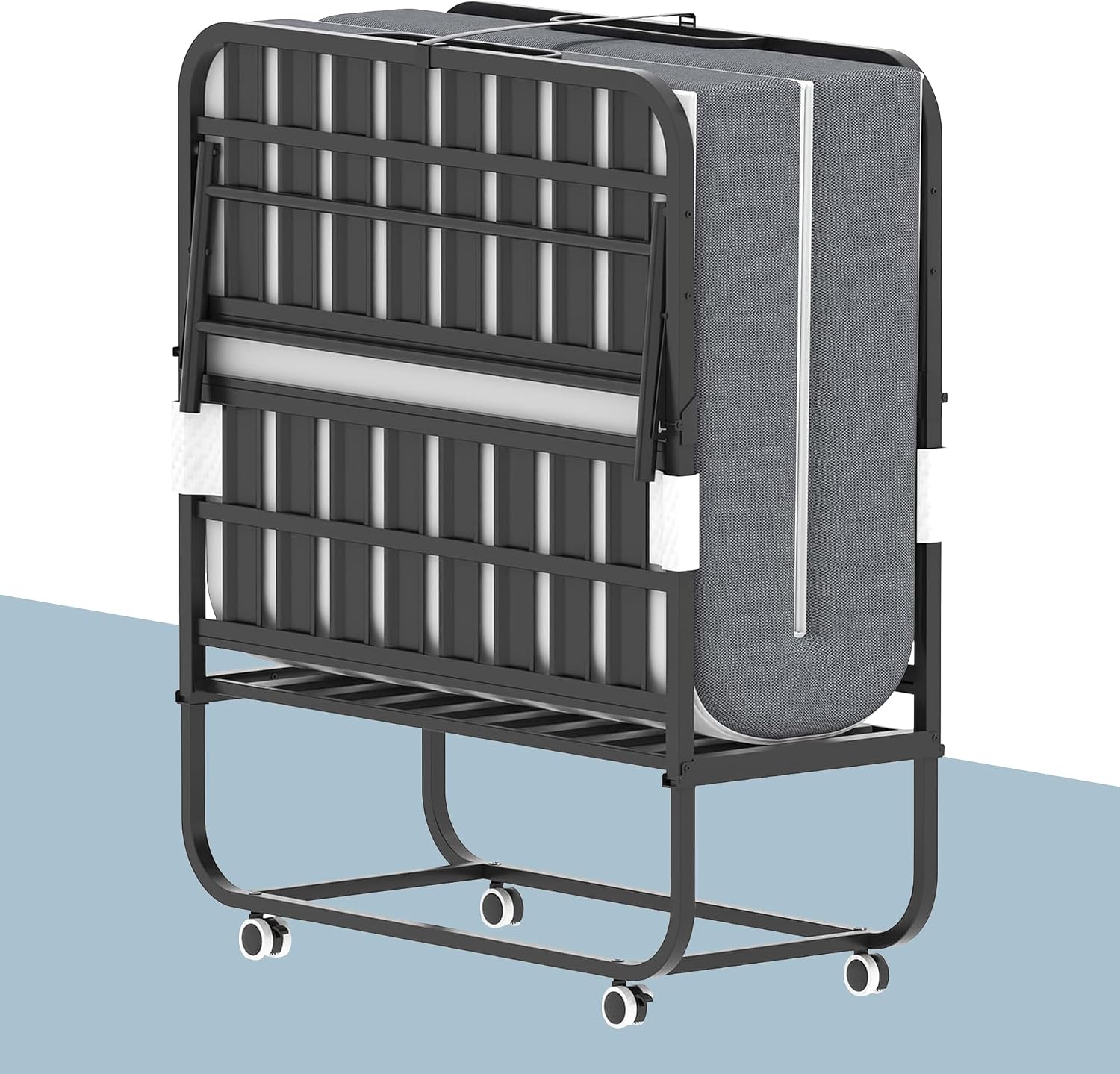 Folding Bed with 5 Inch Mattrees, 75"x38" Rollaway Beds for Adults