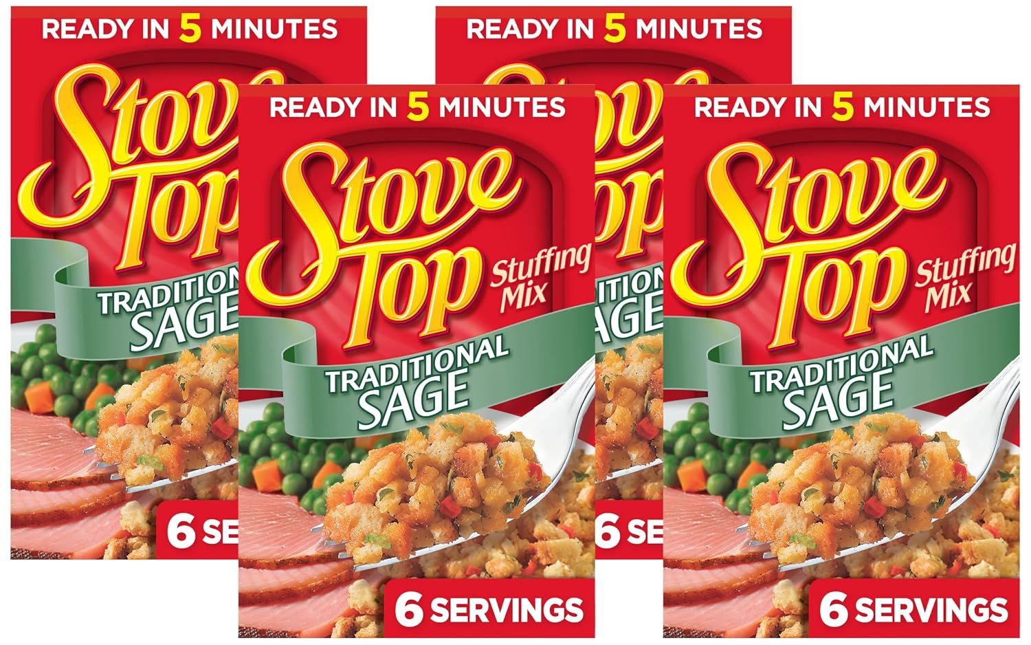 Stove Top Traditional Sage Stuffing Mix (6 oz Box) (Pack of 4)