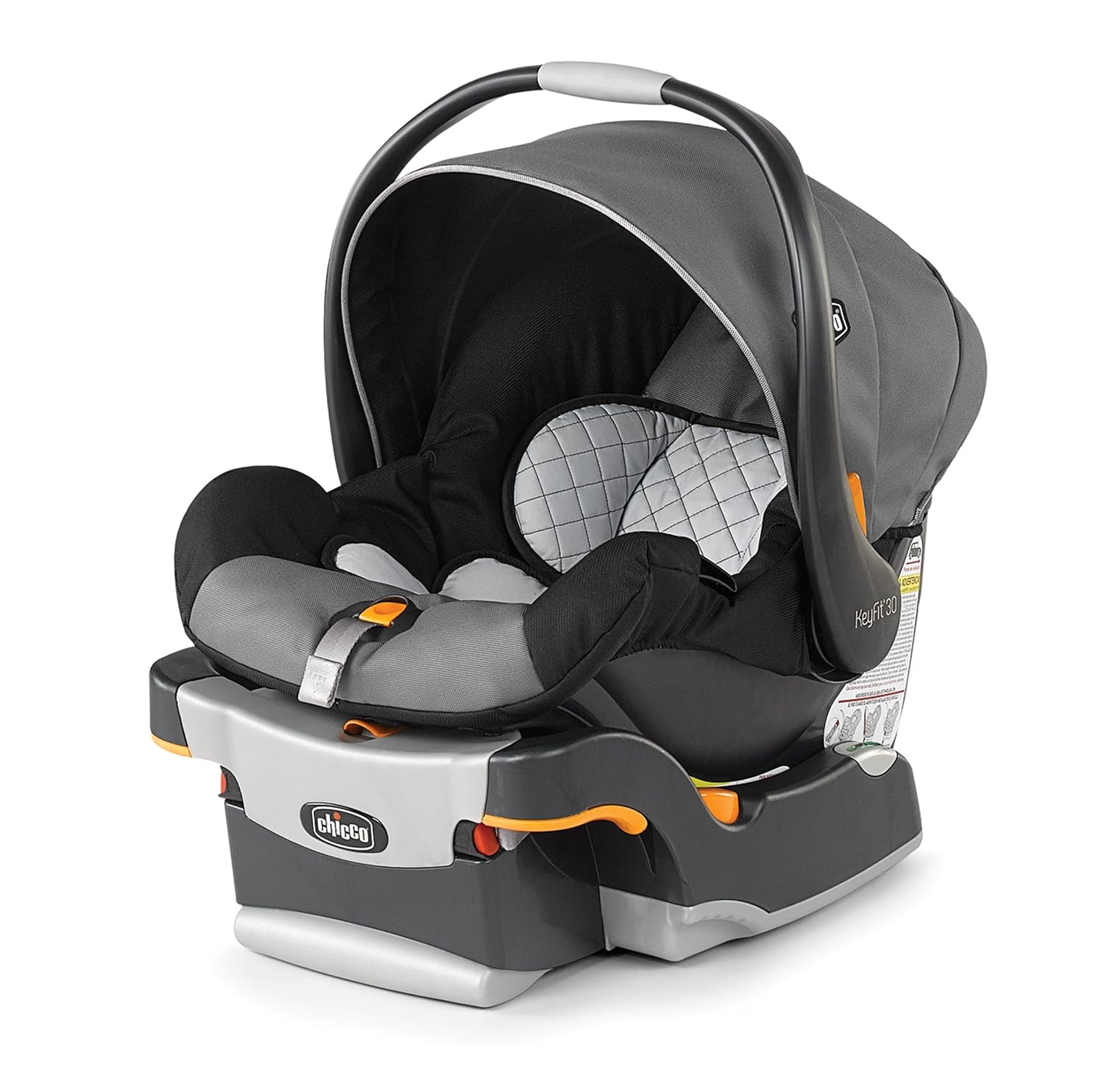 Chicco KeyFit® 30 Infant Car Seat and Base, Rear-Facing Seat for Infants 4-30 lbs., Infant Head and Body Support, Compatible with Chicco Strollers, Baby Travel Gear | Orion/Grey