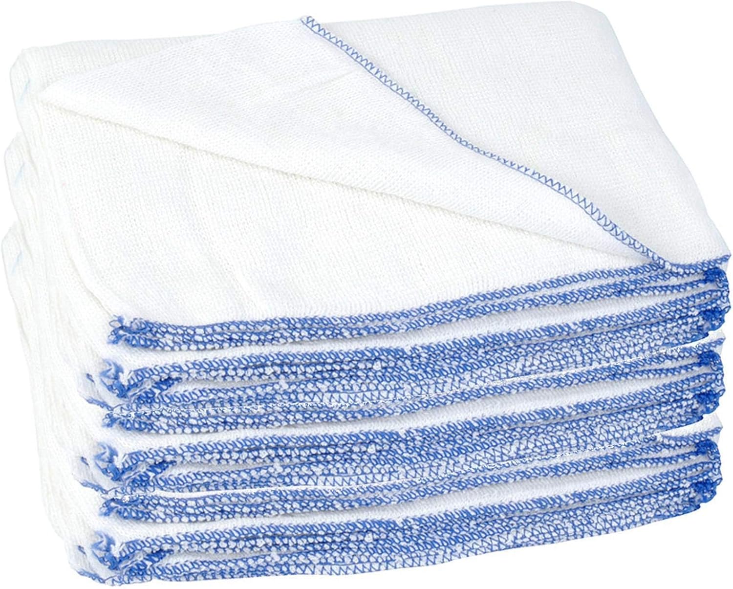 Adore Home 12 x Large Dish Cloths Traditional Kitchen Cleaning Dish Washing Up Absorbent Reusable Jumbo White Dishcloth