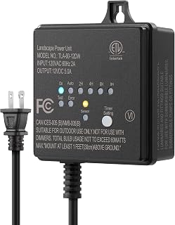 DEWENWILS 60W 120V AC to 12V DC Outdoor Low Voltage Transformer with Timer and Photocell Light Sensor, Weatherproof, Specially for LED Landscape Lighting, Spotlight, Pathway Light, ETL Listed