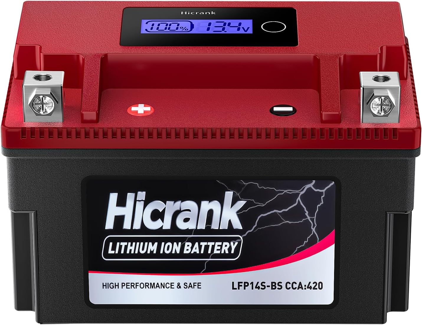 YTZ14S Lithium 12V 6Ah 420CCA LiFePO4 Motorcycle Battery, Powersports Battery for Honda KTM Yamaha Harely, Built in BMS, Fit ATV, UTV, Scooter, Motocross, Lawn Mower, Jet Ski