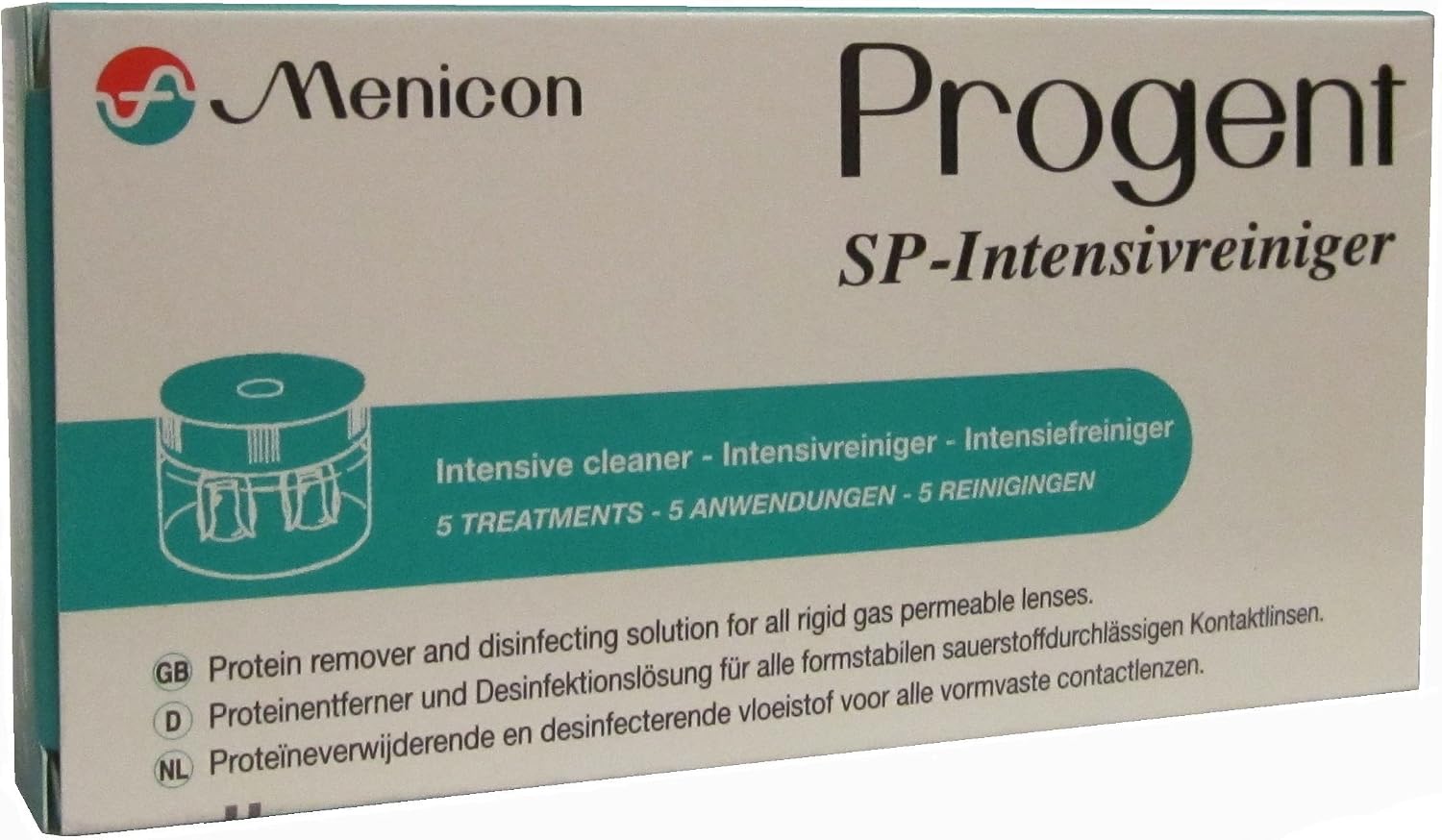Menicon Progent SP Protein Remover and Disinfecting Cleaning Solution for Gas Permeable Contact Lenses. Pack of 3