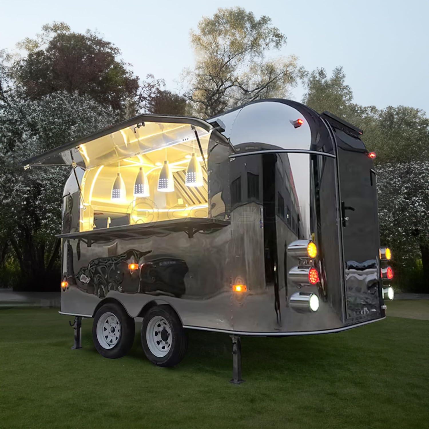 Mirror Mobile Food Cart, Lightweight Build for Food Truck Startups & Seasonal Businesses Deposit