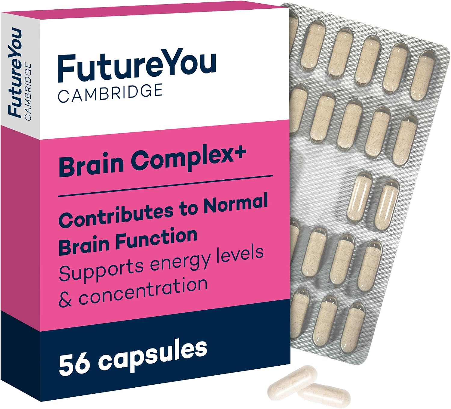 Brain Complex+ Capsules – Brain Supplement with Phosphatidylserine, B Vitamins & Ginkgo Biloba – 28 Day Supply – Brain Energy, Health & Cognition Supplements by FutureYou Cambridge