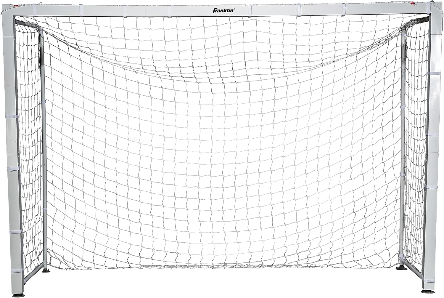 Franklin Sports Futsal Goal - Aluminum Official Size Goal - Indoor Soccer Net - Folding, Portable Futsal + Soccer Net - 9' 10" x 6'7"