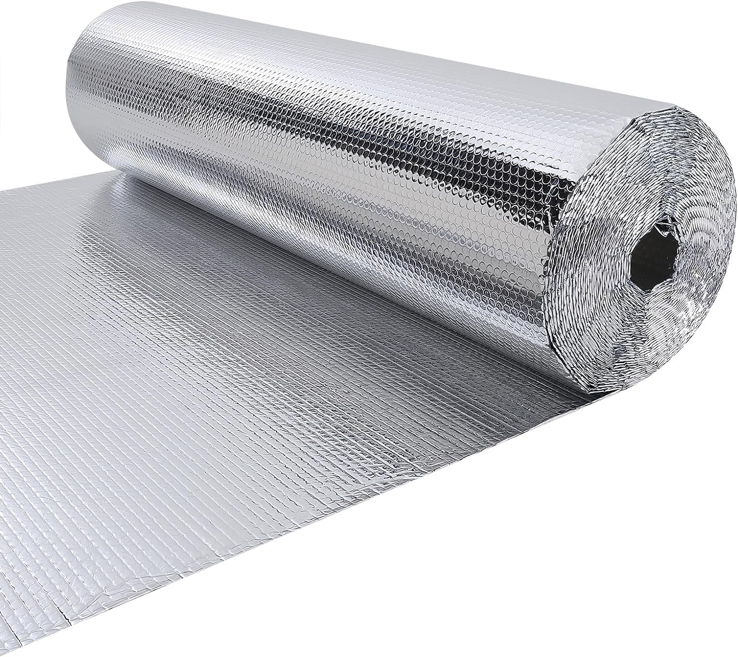 Reflective Insulation Sheet, 3.6mm Thick 24in x 16Ft Double Side Aluminum Foil Insulations for Window Garage RV Camper Car Roof Door Insulation - Weatherproof, Cold and Heat Shield