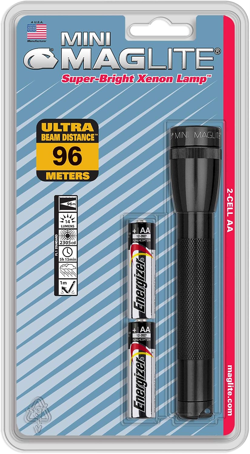 Maglite M2A016L Mini Mag AA Cell Torch in Blister Pack - Black