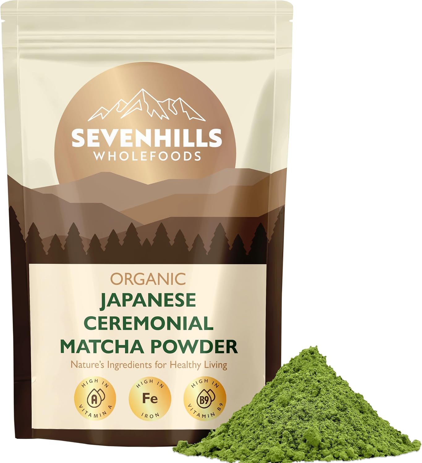 Sevenhills Wholefoods Organic Japanese Ceremonial Matcha 200g, from Uji, Kyoto, Japan, 66 servings, Green Tea Powder, for Hot & Cold Drinks, Lattes, Smoothies