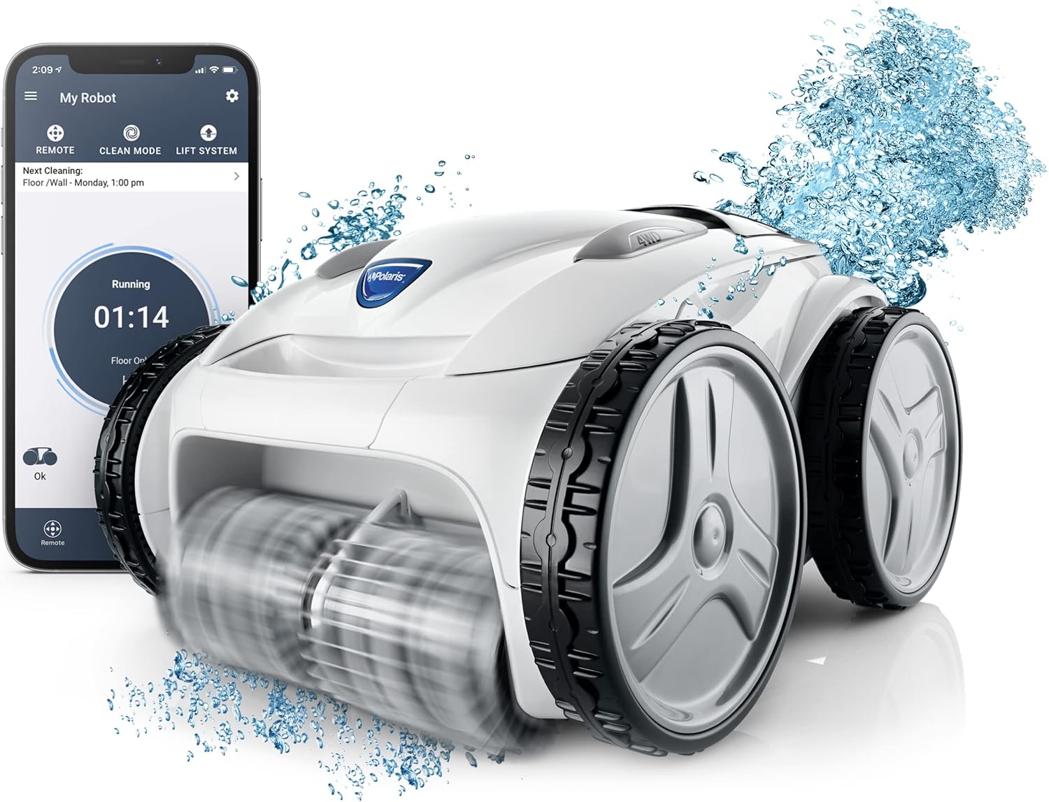 Polaris P965iQ Sport Robotic Pool Cleaner, Automatic Vacuum for InGround Pools up to 60ft, Smart App, WiFi, Amazon Alexa, 70ft Swivel Cable w/Strong Suction & Easy Access Filter Canister