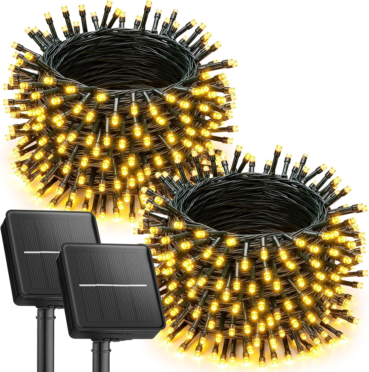 Brightown 2 Pack Solar String Lights Outdoor Waterproof, 92Ft 240 LED