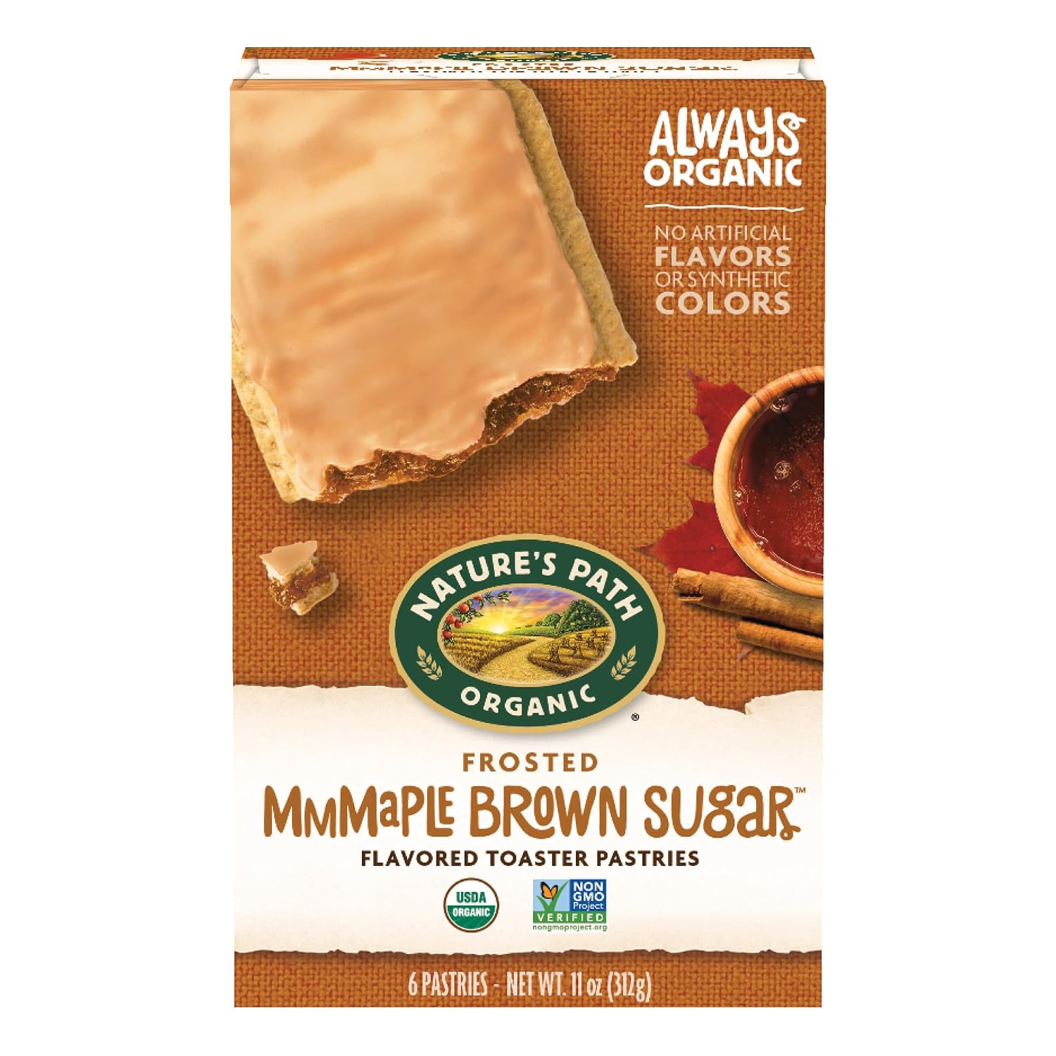 Nature’s Path Organic Frosted Mmmaple Brown Sugar Toaster Pastries, 11 Ounce (Pack of 12), Non-GMO