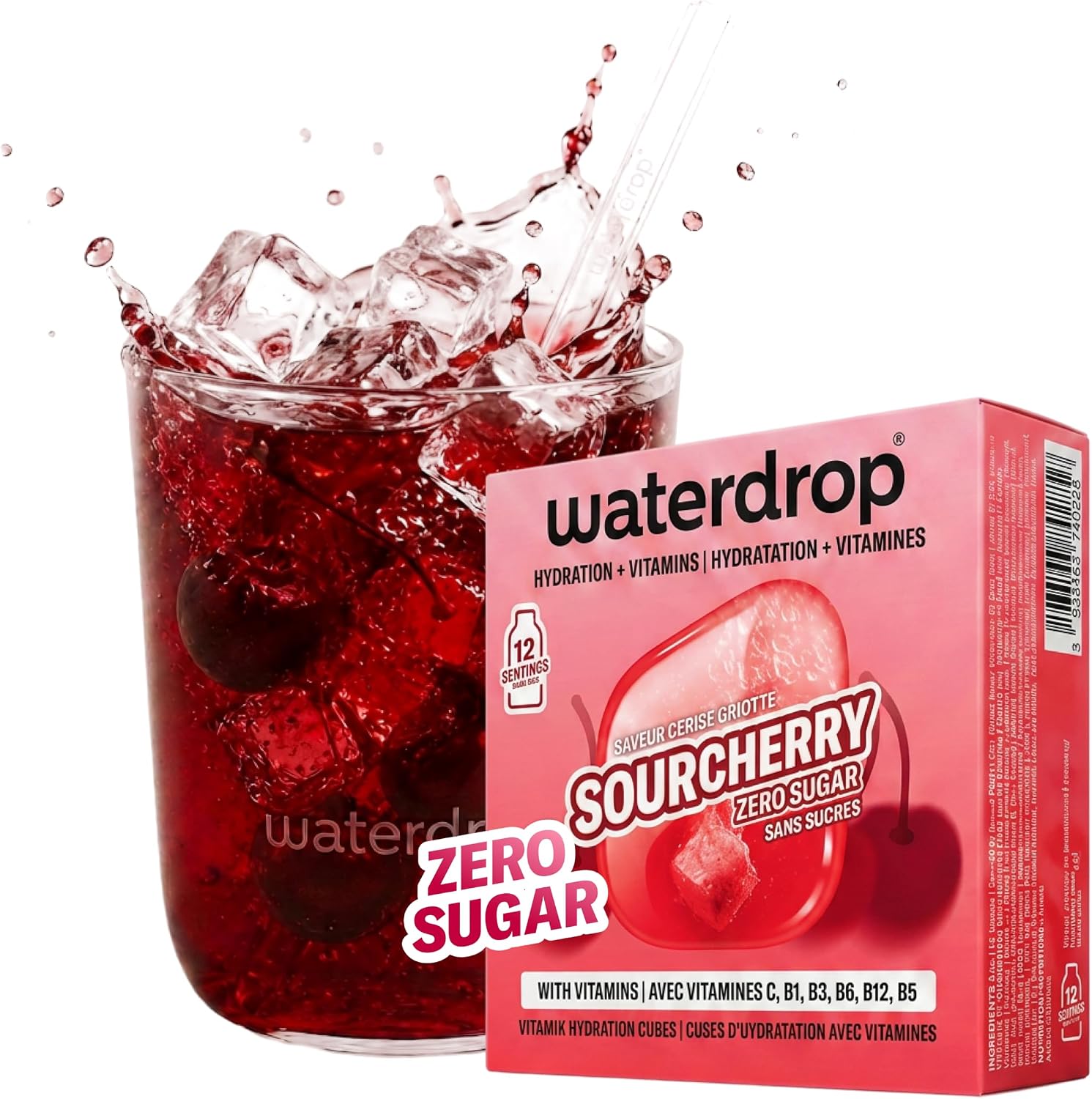 waterdrop® Sour Cherry - 12 Water Flavouring Hydration Tablets
