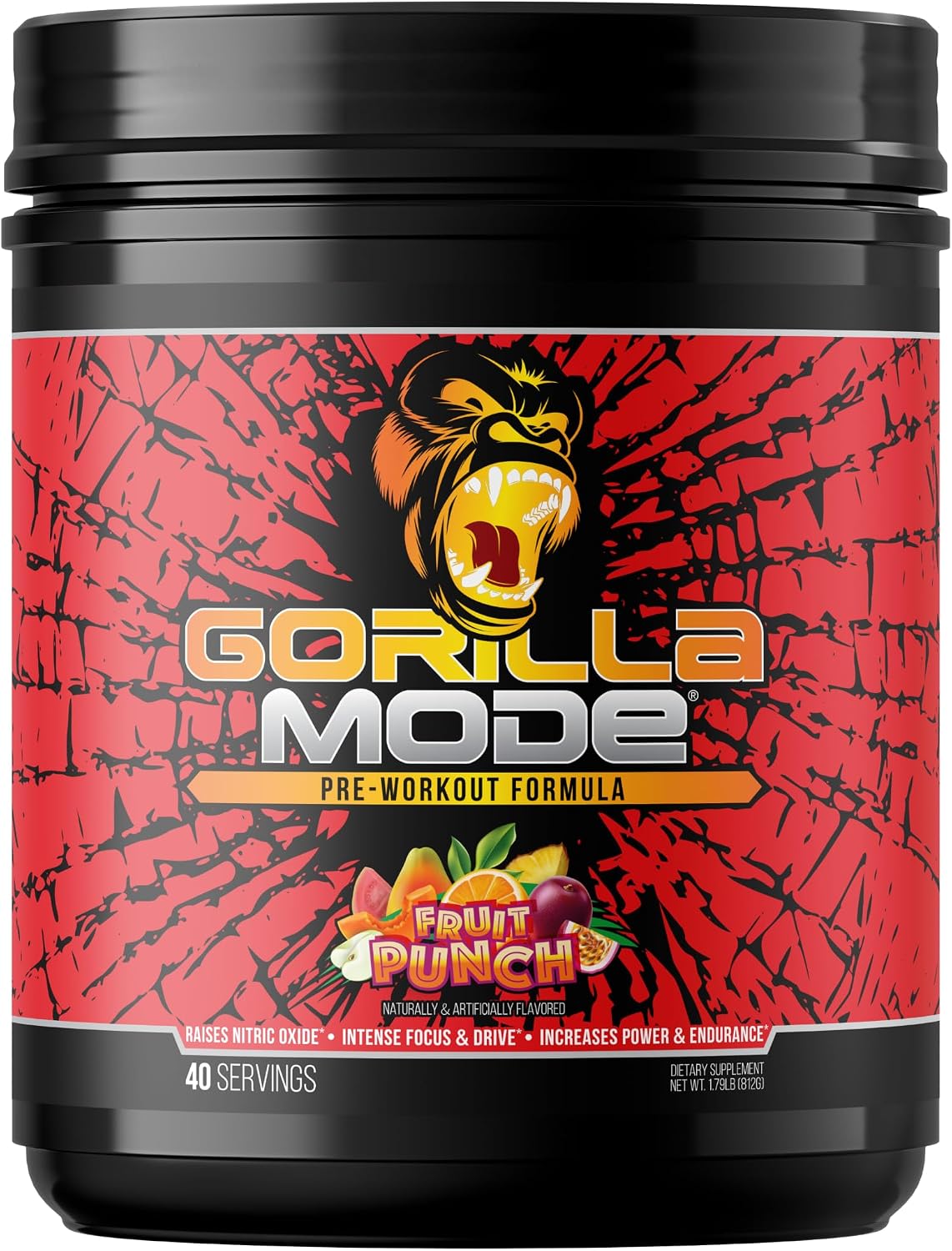 Gorilla Mode Pre Workout - Massive Pumps | 816g (Fruit Punch)