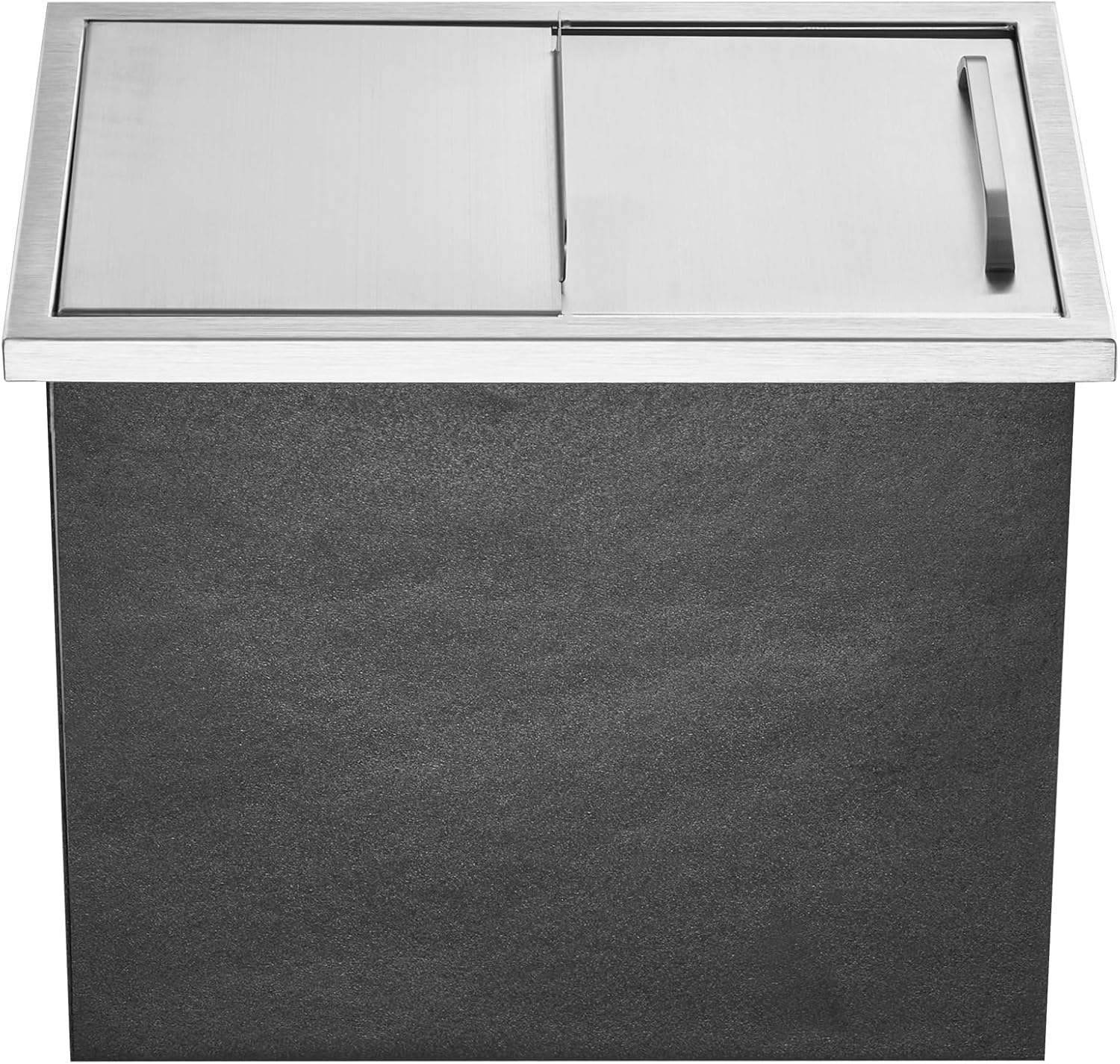 Happybuy Drop Chest 18L x 12W x 14.5 Inch Stainless Steel Ice Cooler with Sliding Cover Bin Included Pipe and Drain Plug for Cold Wine Beer, Silver