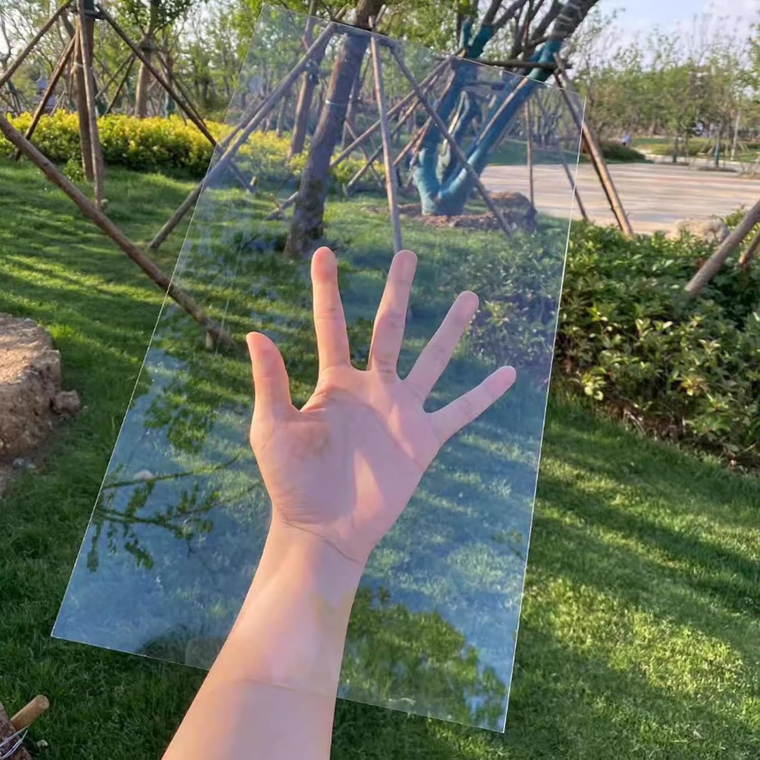 FENGSHOUU Polycarbonate Roofing Sheet,4mm Clear Acrylic Plastic Safety Sheet,PC Durable Panel,UV Protection,Strong Impact Shatterproof (50cm x 70cm(19.7x27.6in))