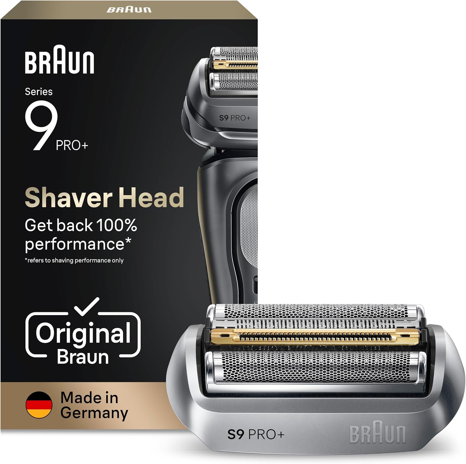 Braun Series 9 PRO+ Electric Shaver ORIGINAL Replacement Head, Get Back 100% Performance, Compatible With Series 9 Shavers, Braun Clean & Renew, 96M