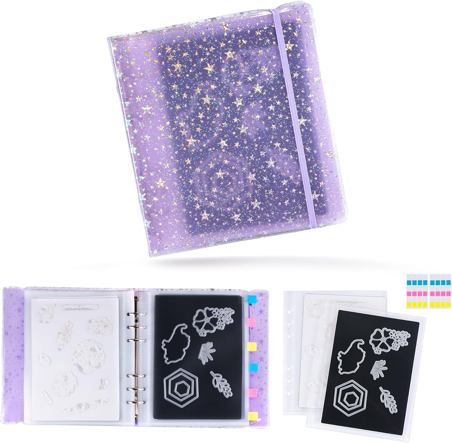 30pcs Magnetic Sheets and Storage Bags for Stamps and Dies Storage with Album Pocket, Die Cut Storage Set for Storage Die Cutting,DIY Scrapbooking,Card Making Supplies (1.2 mm Thickness)