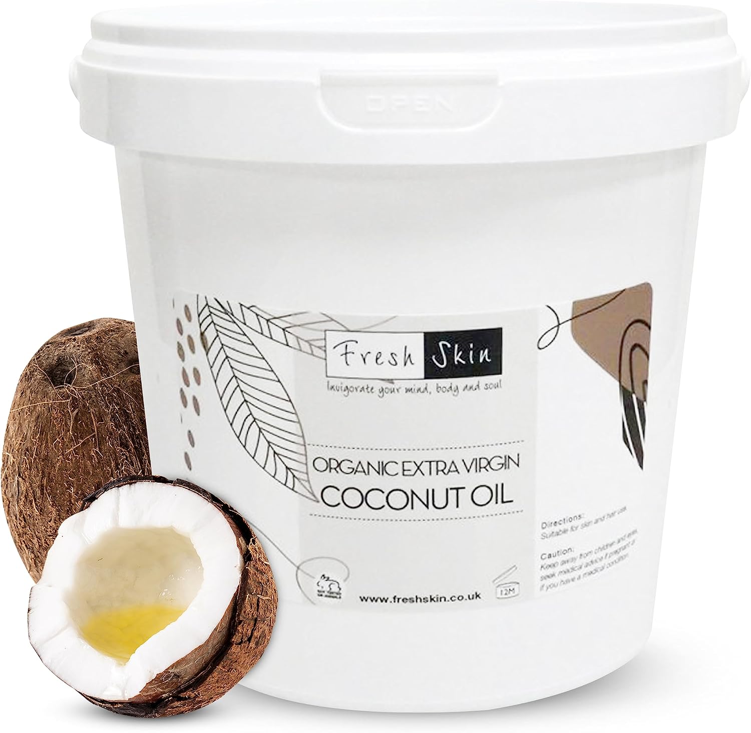 Freshskin Beauty LTD | 1kg Organic Extra Virgin Coconut Oil - 100% Pure, Raw & Cold Pressed (1000g)