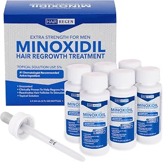 Advanced 5% Minoxidil For Men Hair Regrowth Treatment for Thinning Hair - Hair Loss for Men - 6 Month Supply, Minoxidil Topical Solution So Thicker Fuller Hair Keeps Growing Amazing Results