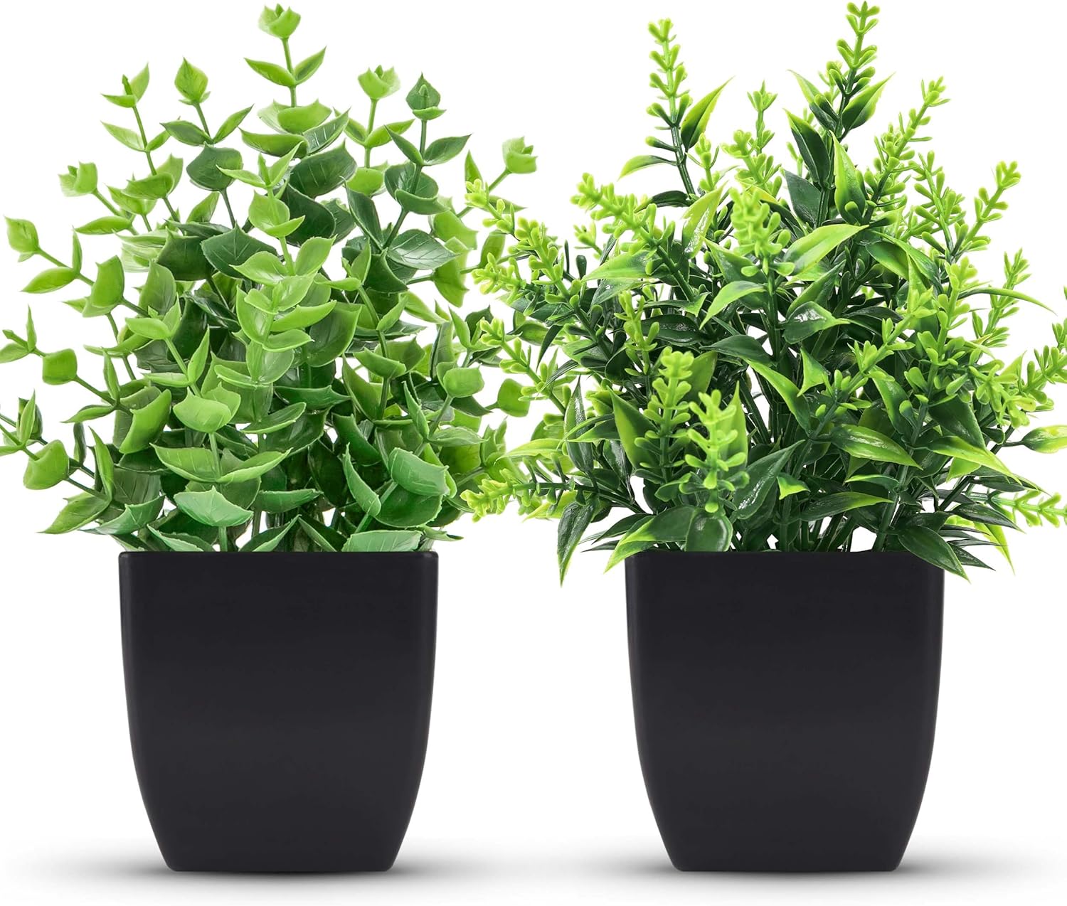 2 Pack Small Fake Plants Black Bathroom Accessories for Home Bedroom Bathroom Kitchen Decor