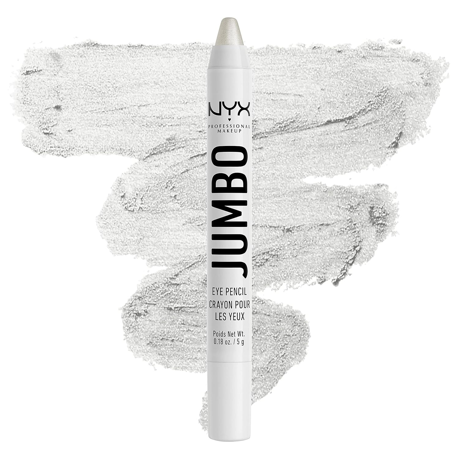 NYX PROFESSIONAL MAKEUP Jumbo Eye Pencil, Blendable Eyeshadow Stick & Eyeliner Pencil - Cottage Cheese (Silver)