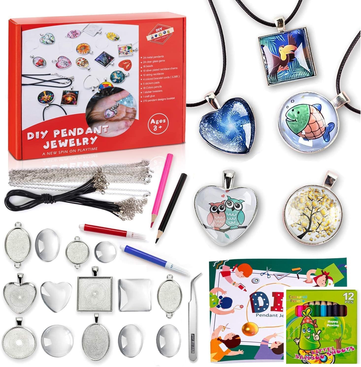 EFO SHM Jewellery Making Kit Charms for Jewellery Making Pendants Bracelet Chain Necklace Crafts Making Resin Jewellery Making Kit for Girls Adult