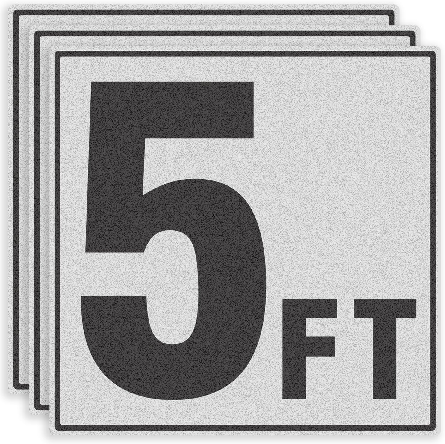 5FT Pool Depth Markers - Joyfulmap 3 Pack 6x6 IN Vinyl Pool Stickers - Adhesive Swimming Pool Number Markers - Safety Signage for Pool Decks - Waterproof Pool Depth Indicator