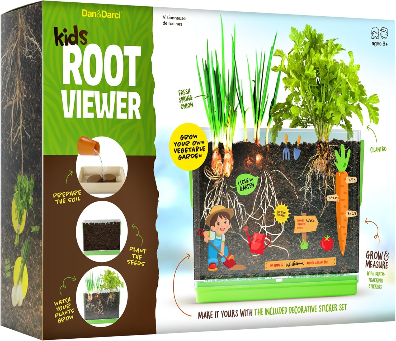 Dan&Darci Root Viewer Kit for Kids - Grow Your Own Plant for Boys & Girls Gifts - Science STEM Toy & Craft Growing Kits for Ages 4-8 Birthday Gifts for Boy, Girl 4, 5, 6, 7, 8, Year Old