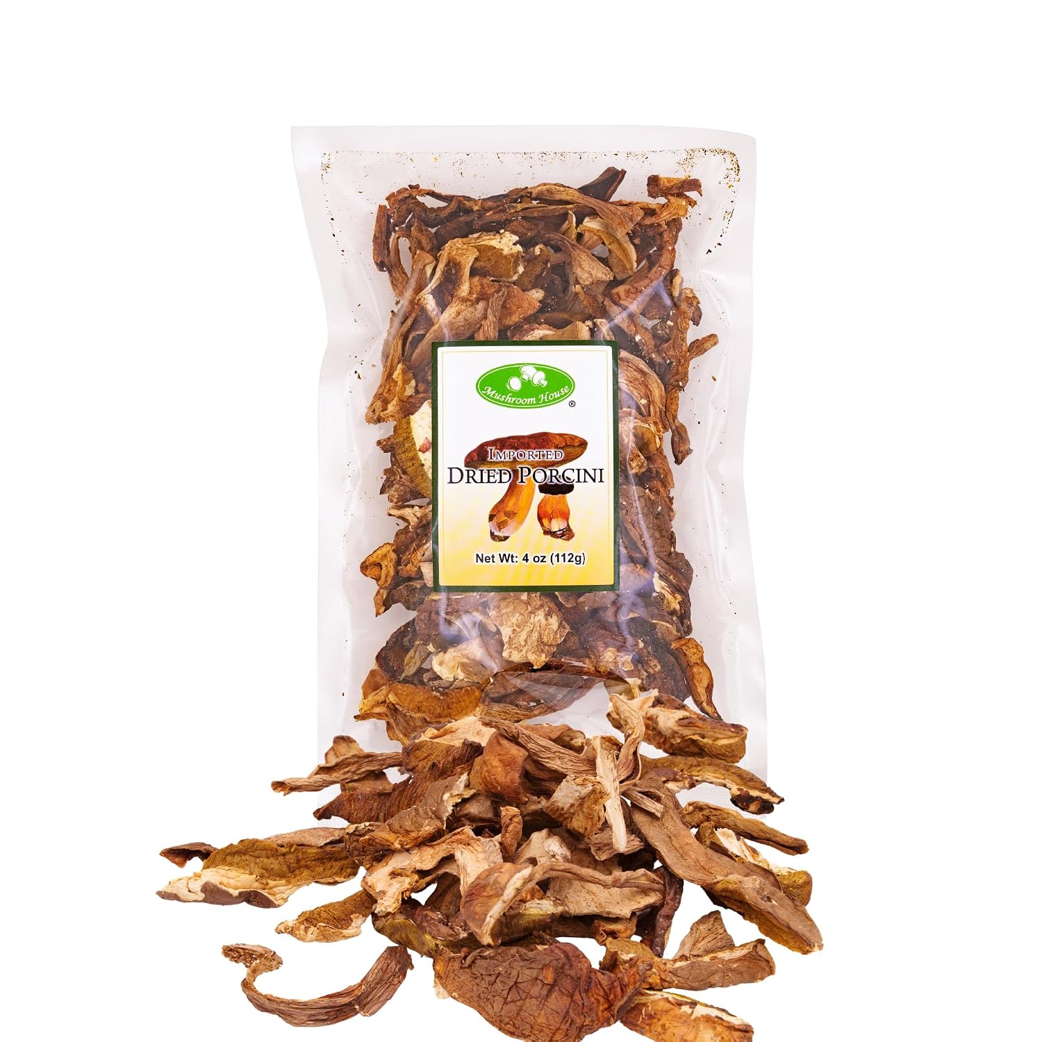 Mushroom House Dried Porcini Mushrooms, Wild-Harvested Slices, 4 oz