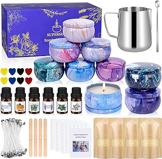 SUPERSUN Candles Making Kit for Adult - Christmas DIY Gift for Kid and Beginner, Includes Beeswax, Essential Oils, Dyes, and More DIY Candle Making Supplies