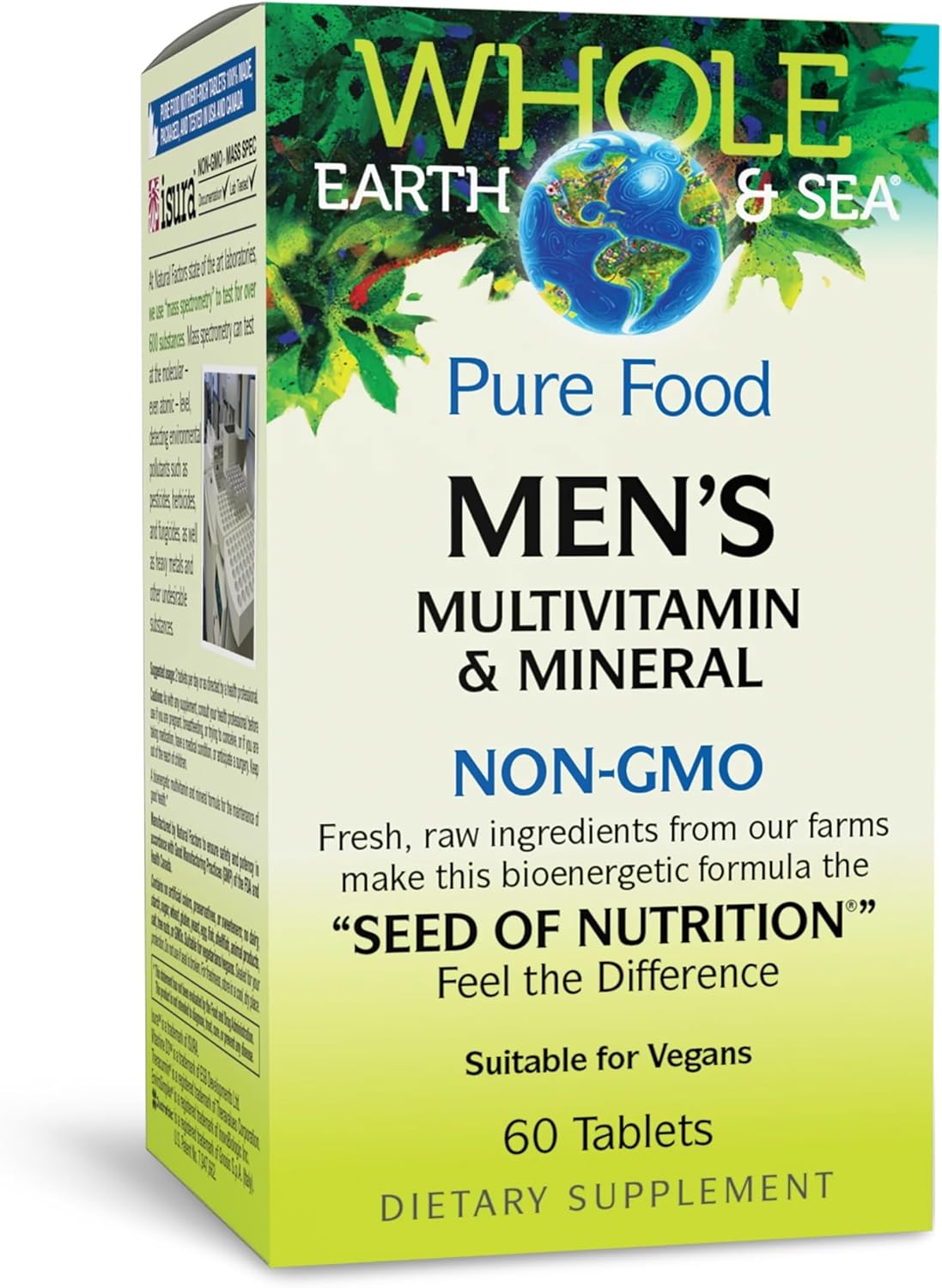 Whole Earth & Sea Men's Multivitamin & Mineral, 60 Vegan Tablets