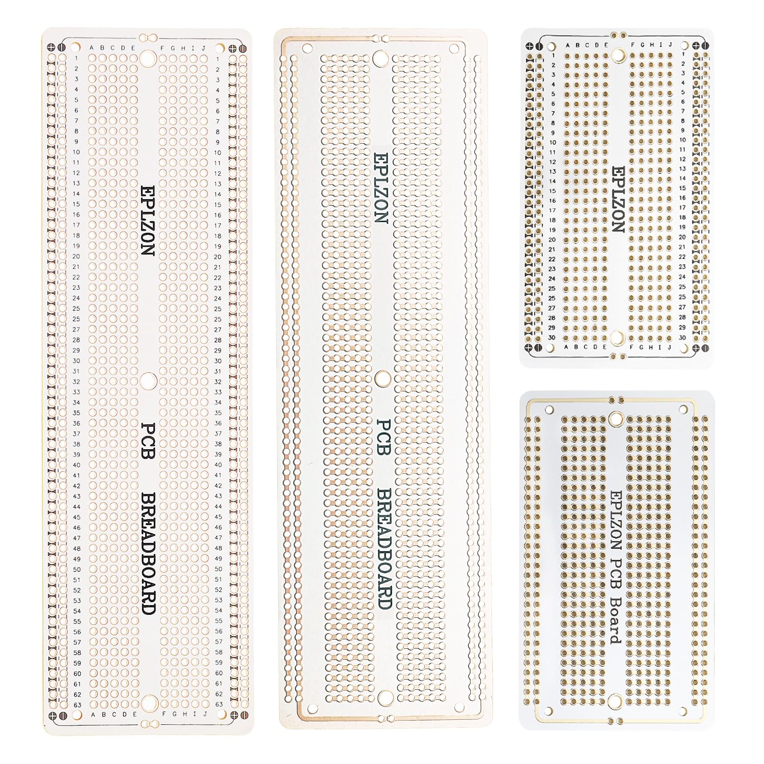 EPLOZN 2PCS 6.8"x2.05" & 2PCS 3.5"x2.05" Breadboard Kit Solderable Breadboards for Electronics Projects Compatible for DIY Soldering Circuits Projects Prototype Board,White