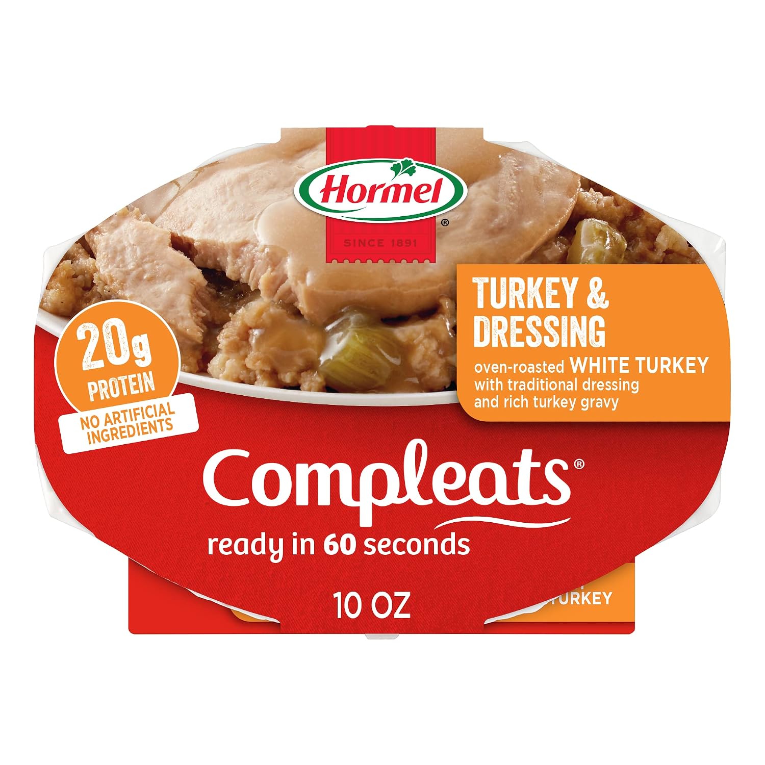 HORMEL COMPLEATS Oven-roasted Turkey & Dressing, Microwaveable, 10oz x6