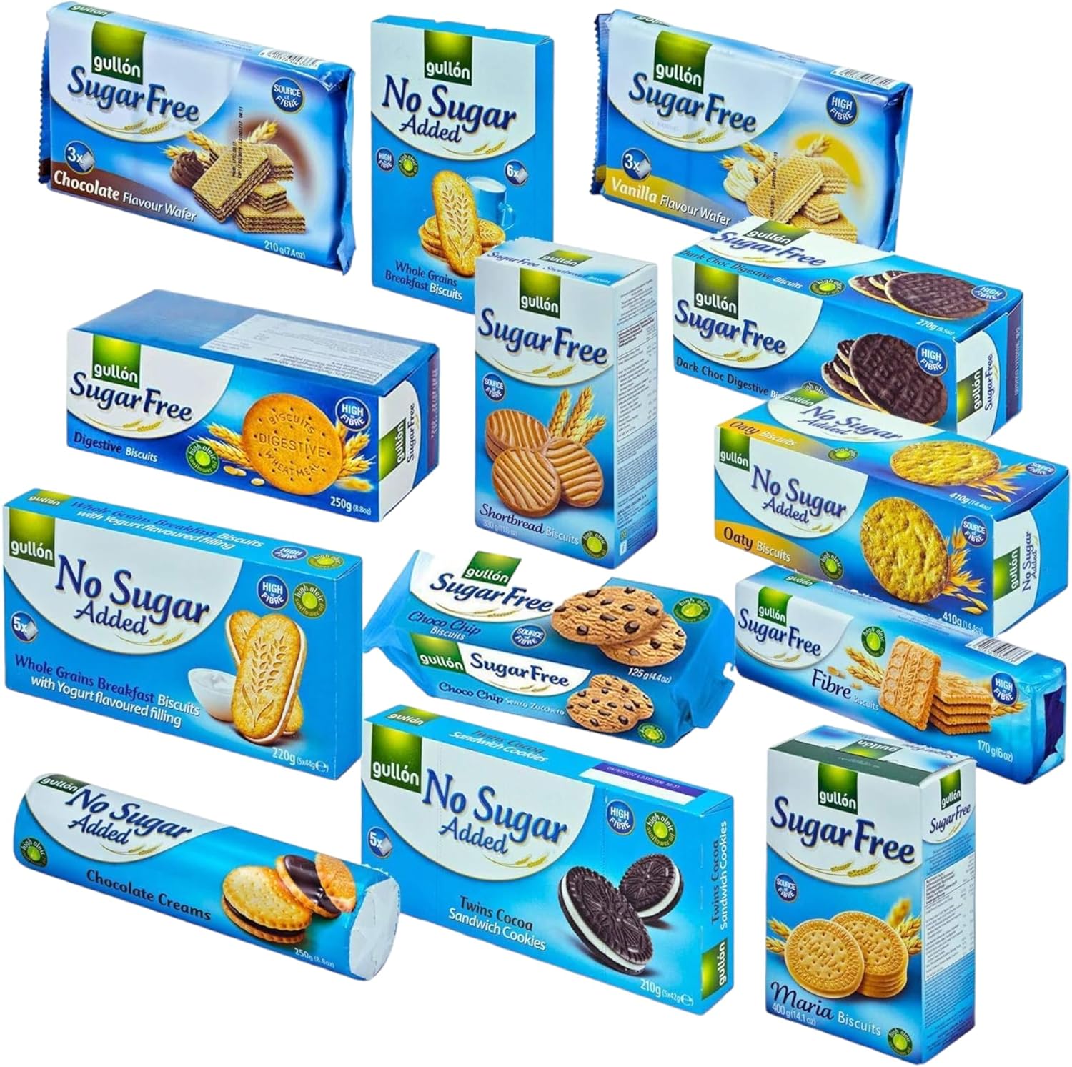 Gullon Sugar Free, No Added Sugar Biscuits Mixed Selection Pack (13 Pack) bundle by Bharti Ben