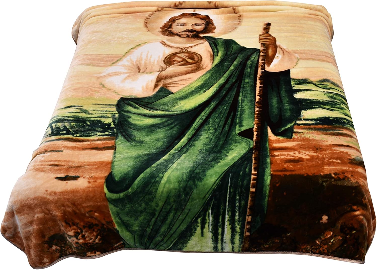 St Jude Blanket Full Queen Size San Judas Gifts - No Lints Warm Plush, 5.3 Lbs Heavy Thick Saint Jude tadeo, Fuzzy Fleece Throw - Korean Mink Mexican Cobijas San Marcos Adults Blankets 75" X 90"