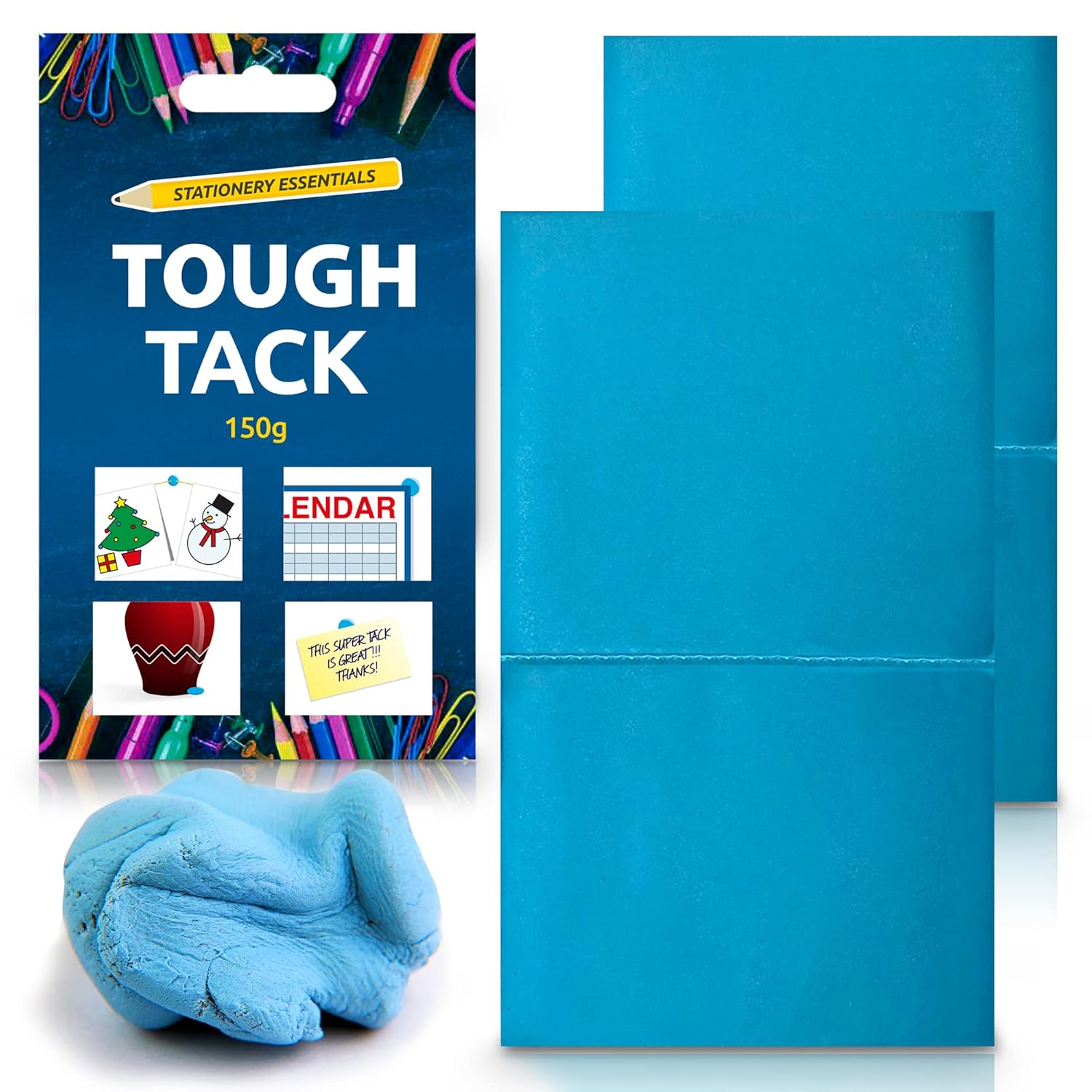 SOL 150g Tough Tack for Walls No Mark, Blue Multipurpose Reusable Adhesive Putty, Clean & Easy to Use, Washproof Adhesive, Handy Size, Perfect for Home, Office & DIY Projects, Ideal for Wood & Ceramic