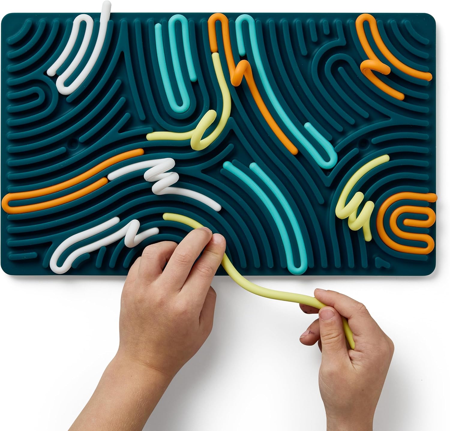 Pushpeel XL Sensory Activity Board – Expandable Silicone Fidget Toy for Stress, Anxiety, ADHD & Autism – Modular, Silent, No Mess - Spruce