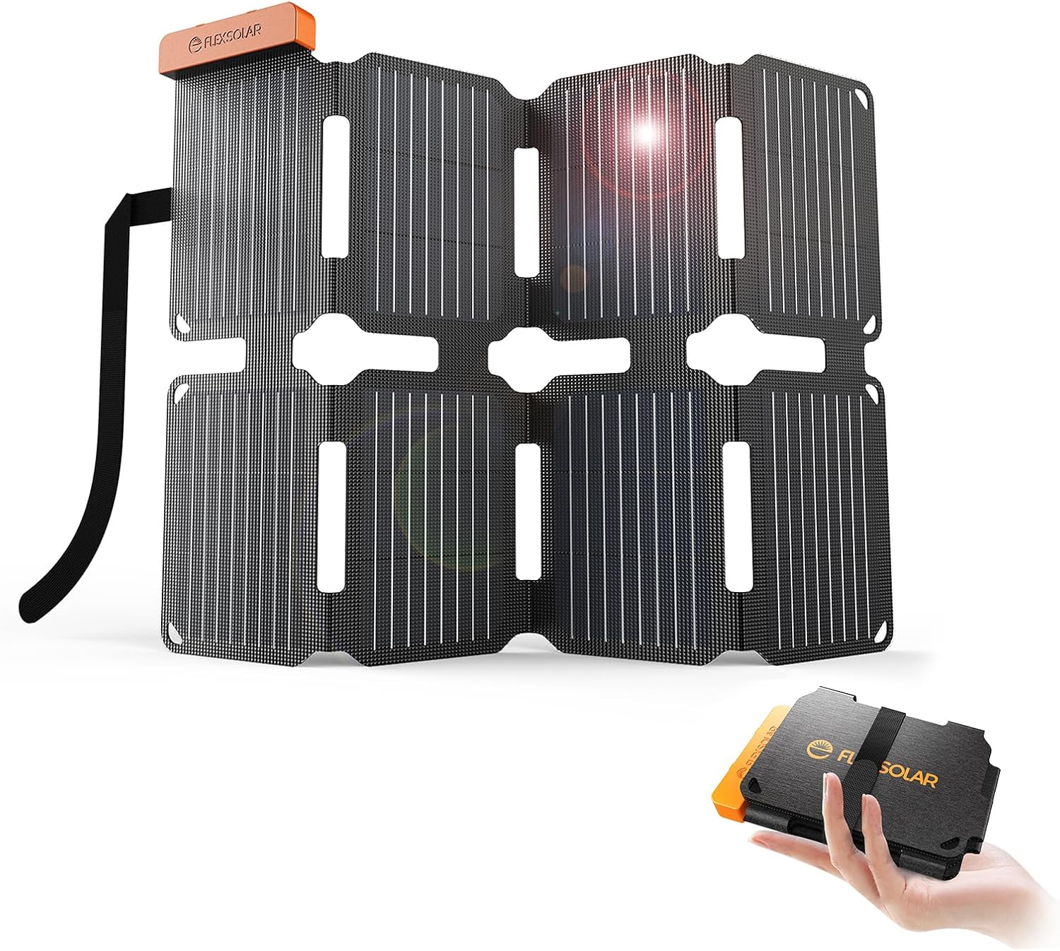 FlexSolar 25W Portable Solar Panel Charger Built-in USB-A & USB-C Ports