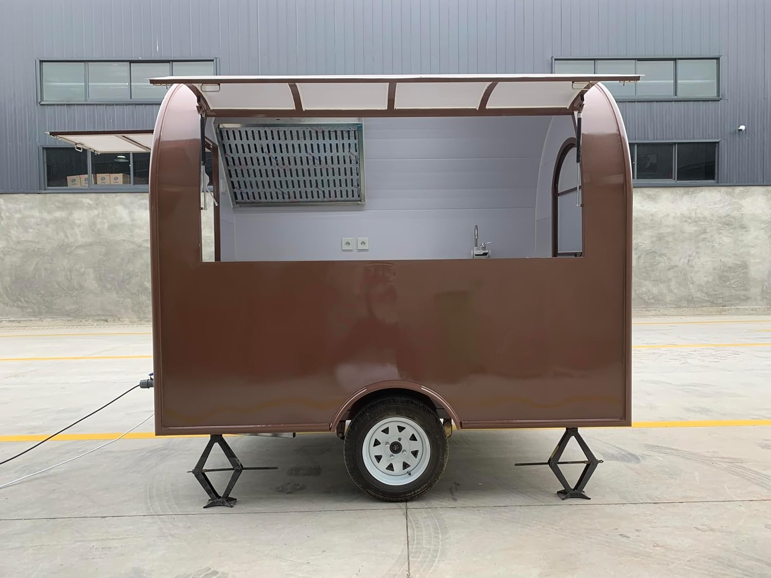 BELYOO Mobile Food Trailer, Mobile Vending Cart Food Truck Trailer Full Kitchen, Food Trailer for Sale Hot Dog Cart with Wheels Commercial