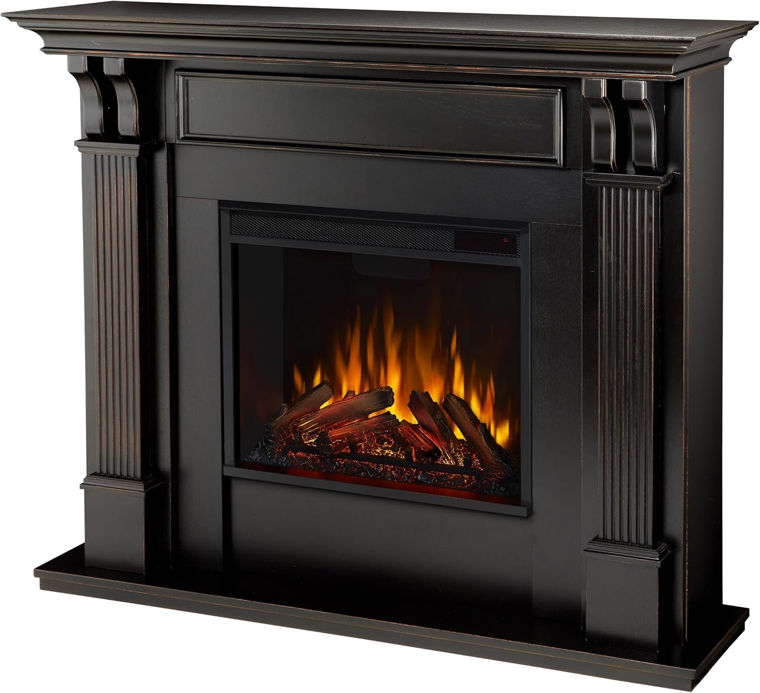 Real Flame Ashley 48" Electric Fireplace with Mantel for Living Room or Bedroom, Replaceable Fireplace Insert Heater, Realistic Log and Flame Effect, Remote Control, Timer
