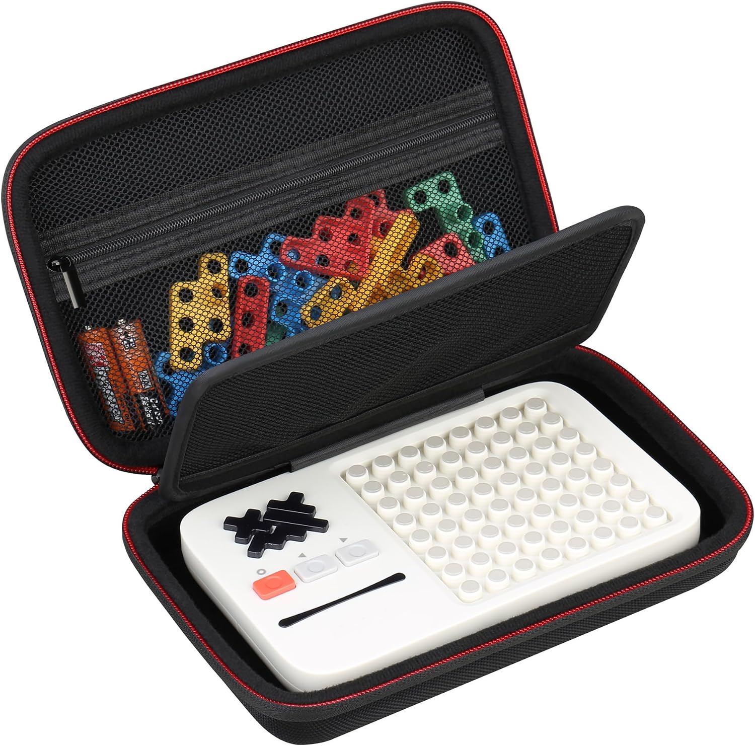 BOVKE Carrying Case for GiiKER Super Blocks Pattern Matching Puzzle Games, GiiKER Brain Teaser Toys Super Blocks Storage Bag for Kids Teens, Mesh Pocket for Extra Puzzles and Accessories, Black+Black