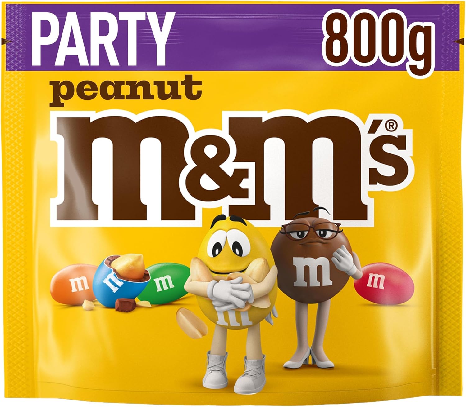 M&M'S Chocolate Bag, Peanut & Milk Chocolate, 800g Party Bag, Bulk Chocolate, Ideal for Gift, Snacks and Sharing