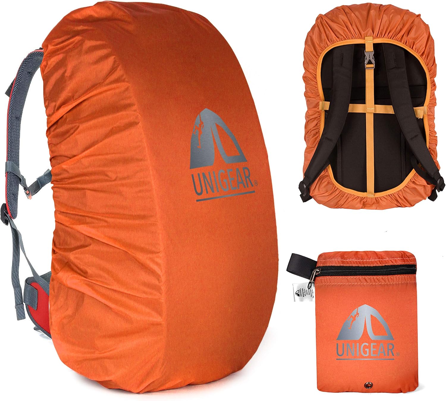 Unigear Anti-Rain Backpack Cover, 10-90L Waterproof Dustproof Durable Abrasion Resistant Protective Cover for Camping, Hiking, Travel, Cycling